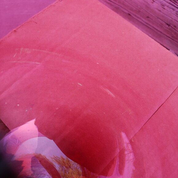 Large Vtg Hand Blown Red‎ Cranberry Glass Brandy Snifter Clear Stem - Picture 6 of 8